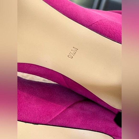 Guess Pink Suede Slouchy Heeled Boots - Picture 13 of 16